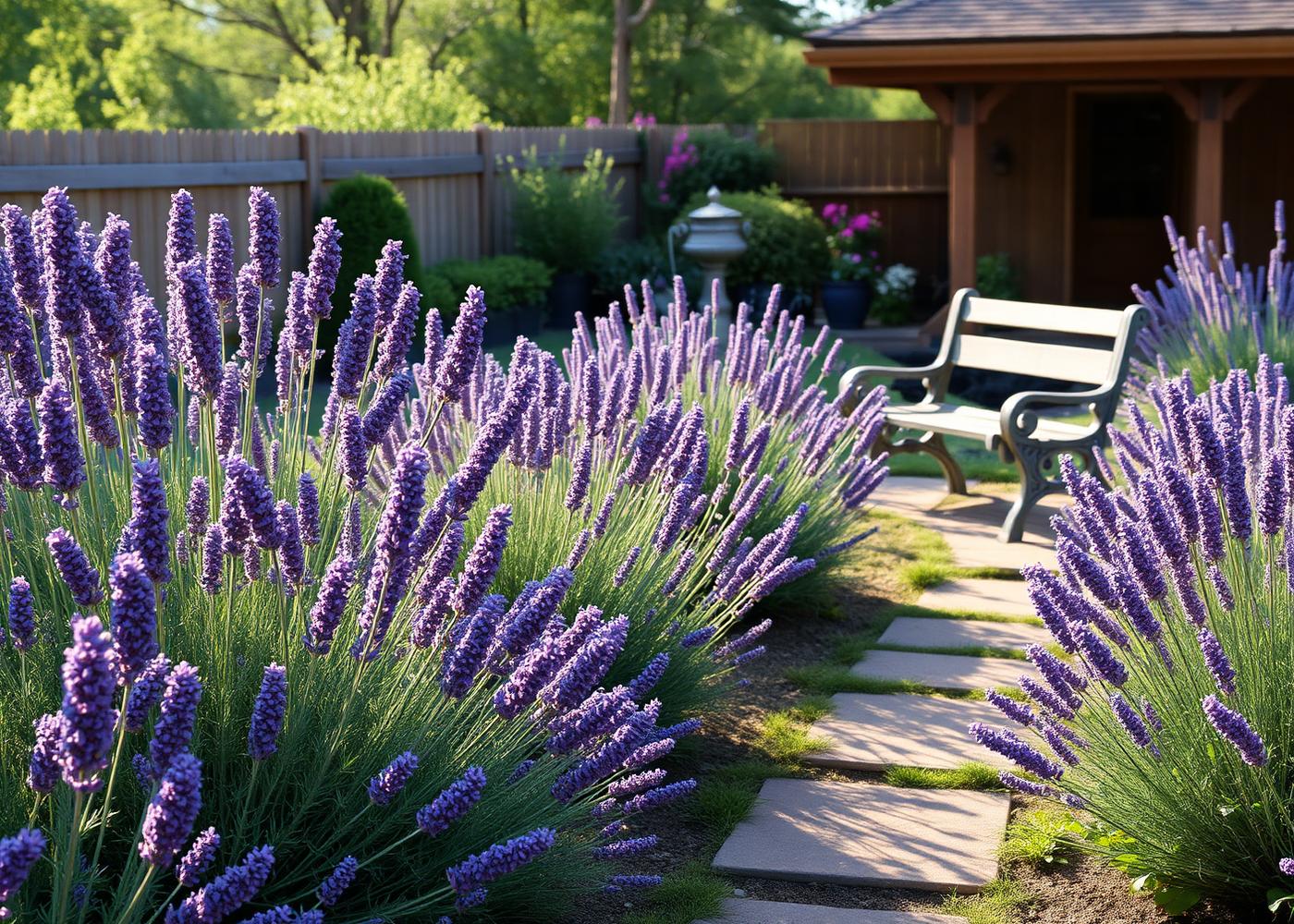 Garden path with lavender